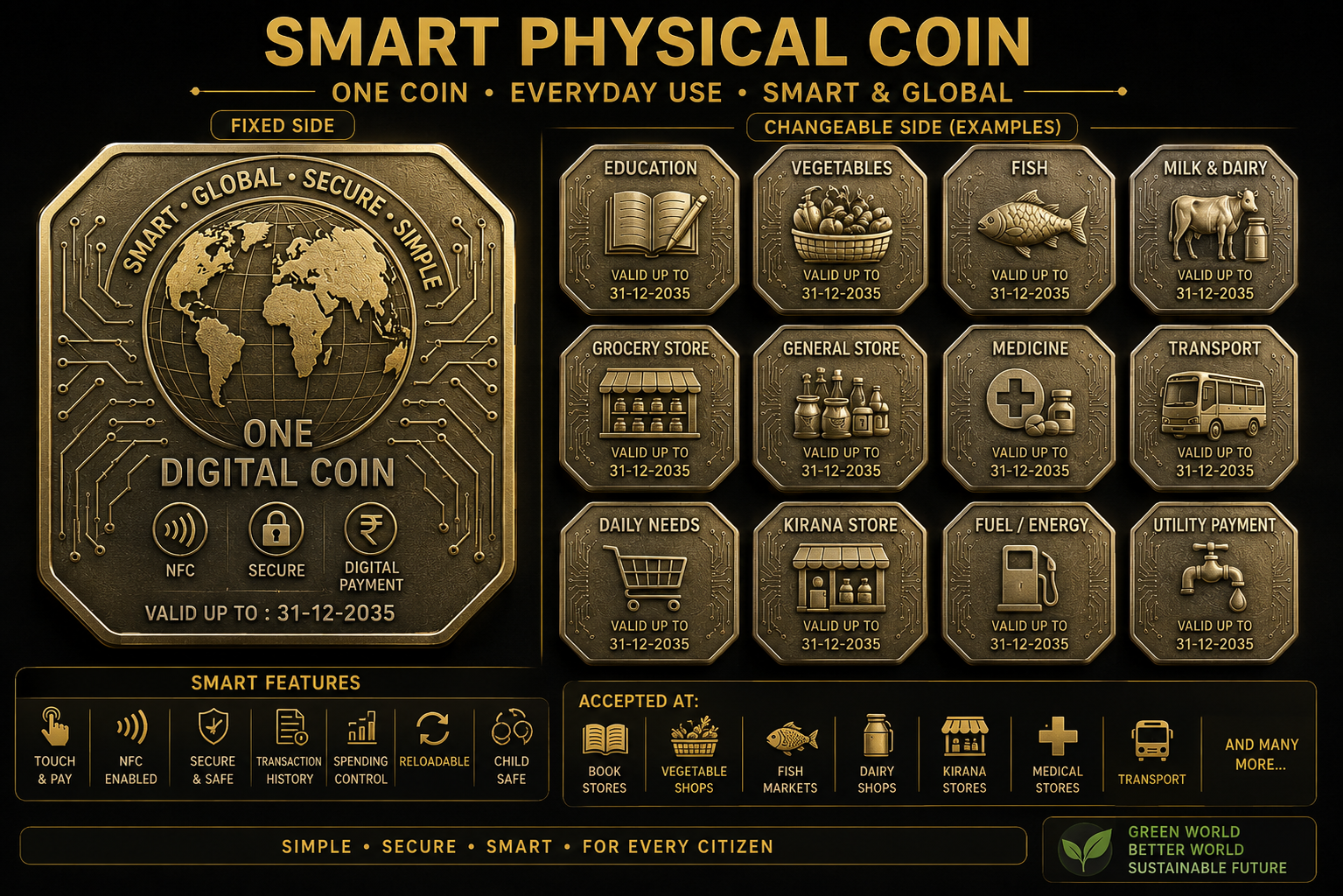 Smart Physical Coin — Digital India Smart, valid up to 31-12-2035